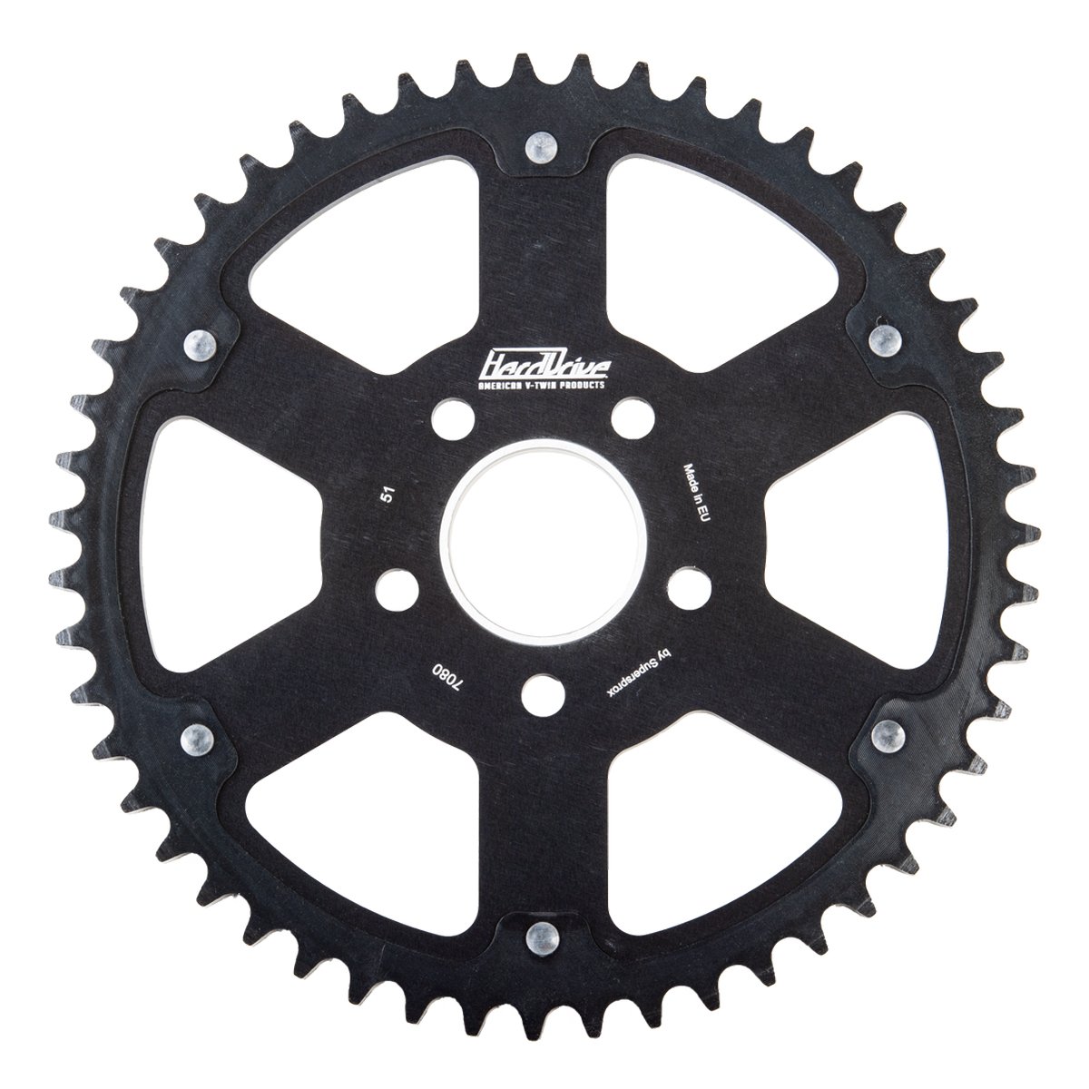 Black Carbon Tooth Rear Sprocket 530 Chain Drive Fits 1984-Up Harley Davidson - 48 Tooth | Twisted Choppers
